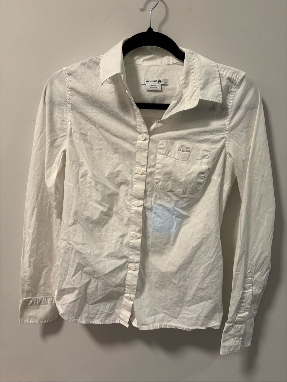 Lacoste White Women's Long-Sleeve Button Shirt